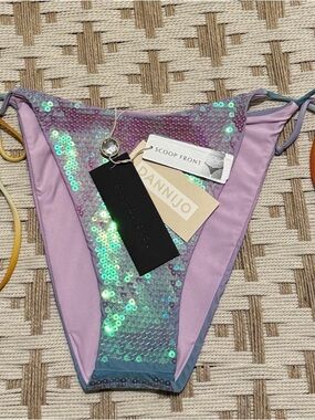 DANNIJO Lilac Sequin Scoop Front Bikini Bottom